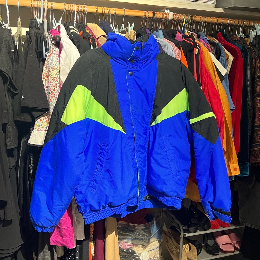 Pacific Trail Vintage 90’s Neon Puffer Blue/Yellow/Black (L)